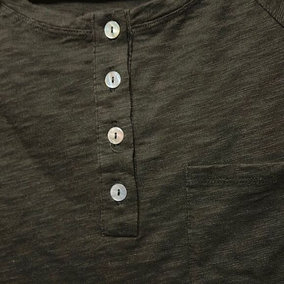 Matty M Olive Green Tunic Top 3 Button Detail Long Sleeve Casual - Picture 5 of 6